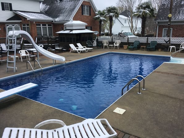 A pool in Cary with a new vinyl liner