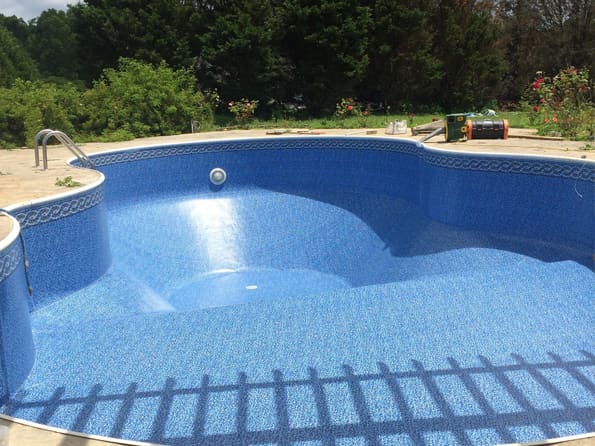 A pool in Raleigh with a new vinyl liner