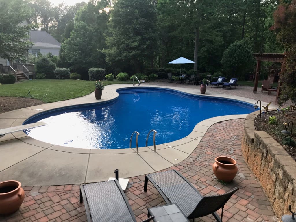 A pool in Wake Forest with a new vinyl liner